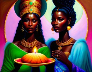 Создать мем: картины в африканском стиле, африканские женщины, африканский альбом