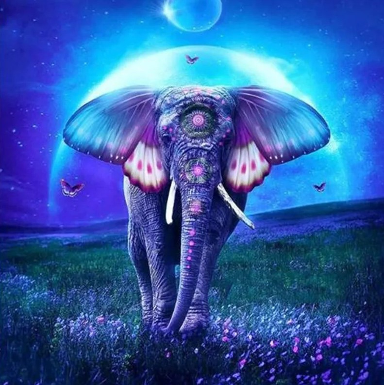 Create meme: the magic elephant, flying elephants, the elephant is cute