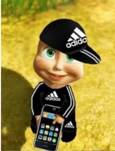 Create meme: cartoon characters, the characters in the Adidas