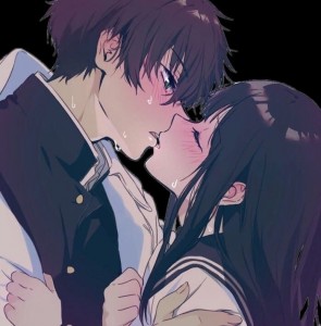 Create meme: anime couples, kiss anime