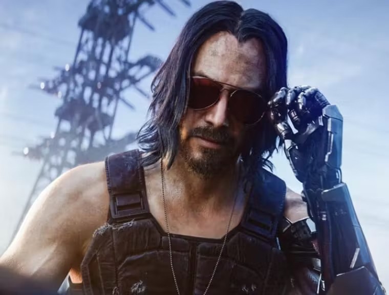 Create meme: Keanu Reeves Johnny Silverhand, cyberpunk 2077 keanu Reeves, Cyberpunk 2077 johnny silverhand