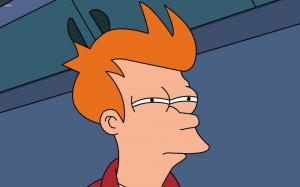 Create meme: meme fry, futurama suspicion, futurama fry is suspicious