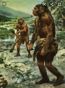 Create meme: ancient people, the man is a Neanderthal, primitive people