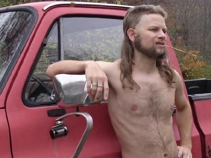 Create meme: mallet redneck, redneck hairstyle, redneck with long hair