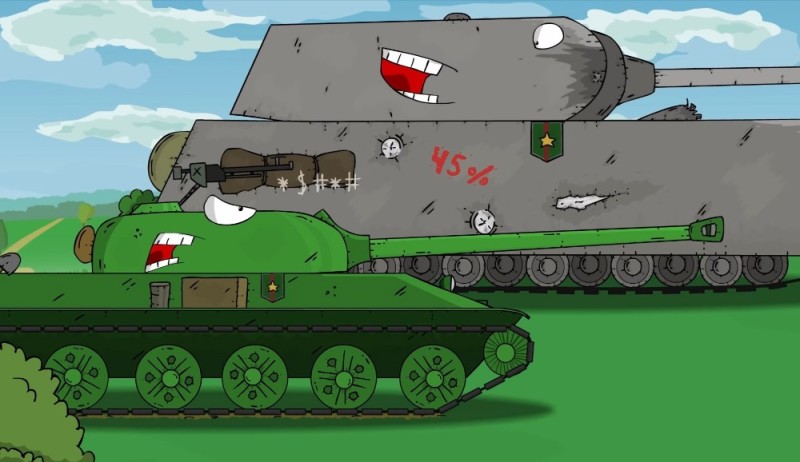 Create meme: cartoons about kv 6 tanks, tanks, cartoon about tanks