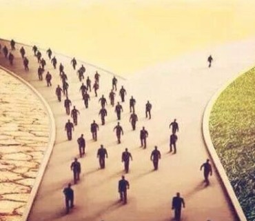 Create meme: Man against the crowd, a man is coming, the path of choice