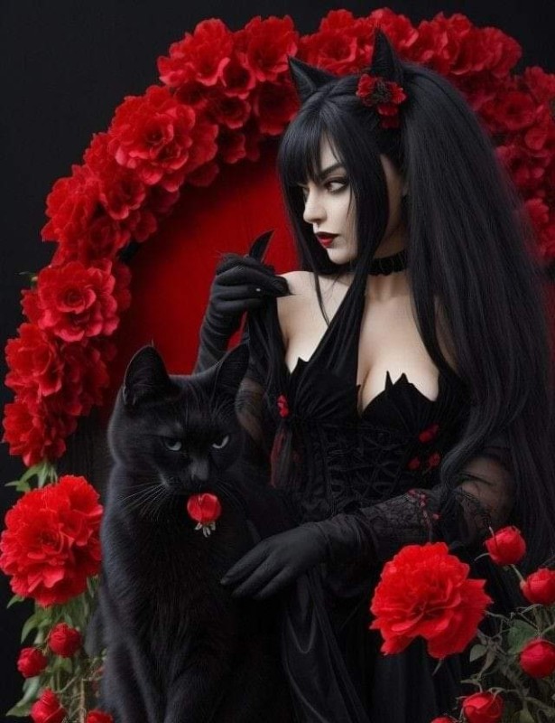 Create meme: cat , Gothic cat, gothic