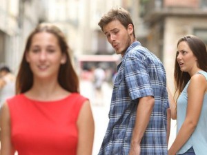 Create meme: funny memes, wrong guy meme, the guy looks at the girl