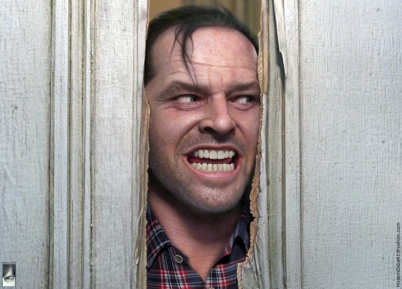 Create meme: the shining axe, the shining Jack Nicholson with an axe, Nicholson Jack 