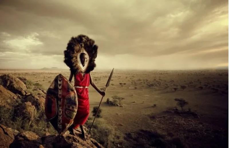 Создать мем: воин масаи, девушка, племя масаи