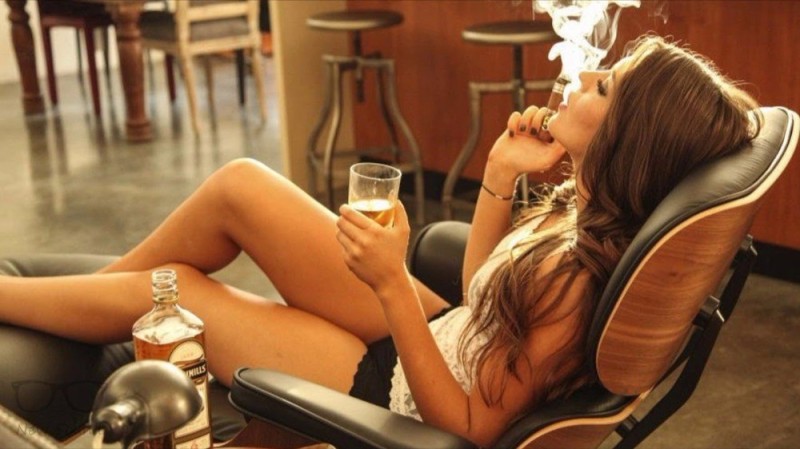 Create meme: girl , the girl with the brandy, beautiful girls smoke hookah