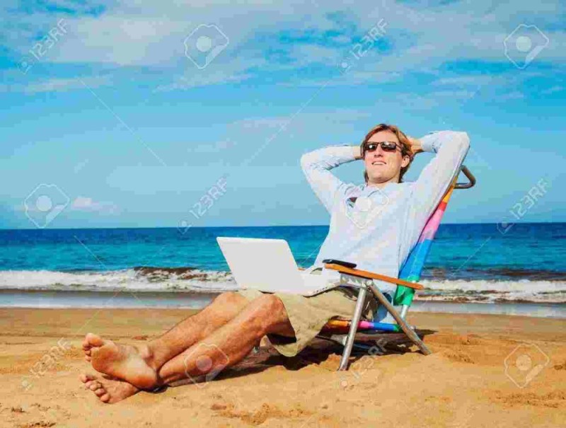 Create meme: people on vacation, the man on the sunbed, businessman on the beach