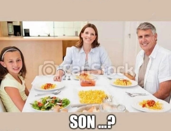 Create meme: a family is sitting at the dining table, family at the fries table, family at the table