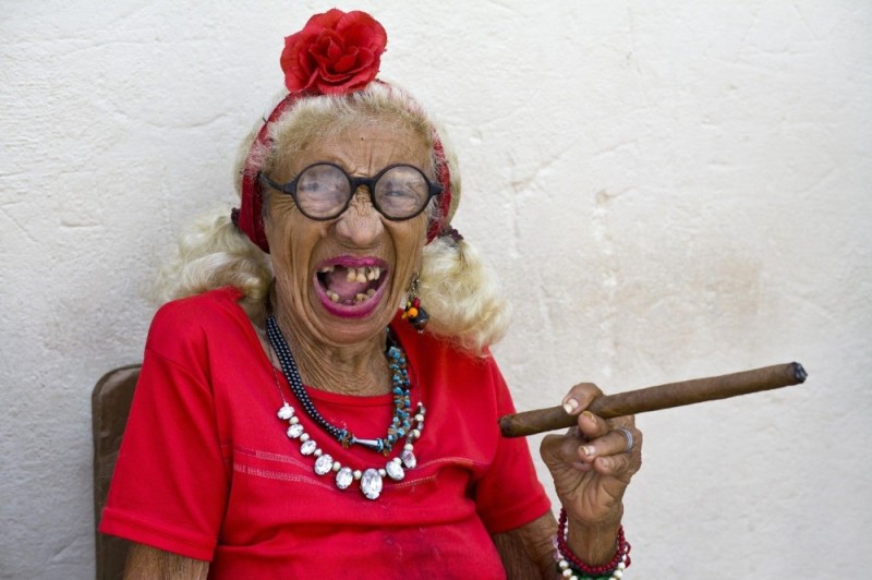 Create meme: Graciela Gonzalez is Cuban, funny granny, granny with a cigar