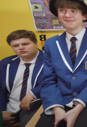 Create meme: guy , unisex school uniform, people 