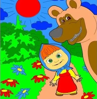 Create meme: masha and the bear think draw create masha, masha and the bear coloring book color, masha and the bear coloring book