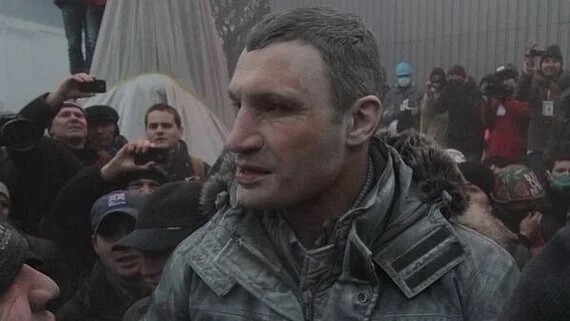 Create meme: Klitschko on the Maidan 2014, Klitschko on the Maidan , Vitali Klitschko on the Maidan