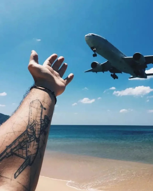 Create meme: Thailand plane, phuket beach with airplanes, the beach with airplanes in Phuket