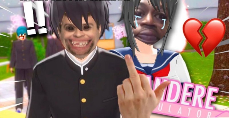 Create meme: yandere simulator, yandere simulator sempai, Tilka play yandere simulator