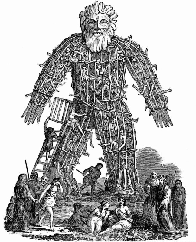 Create meme: The wicker man, The Gallic Druids, Celtic druids sacrifice