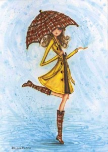 Create meme: rainy day, fashion sketches, fashion illustration