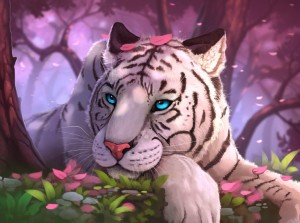 Создать мем: белый тигр улыбается, белый тигр картина, тигр