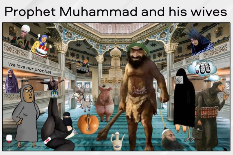 Create meme: caricature of the prophet Muhammad, The Prophet Muhammad is a joke, muhammad in islam