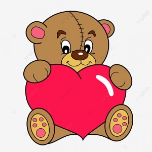 Create meme: bear with heart