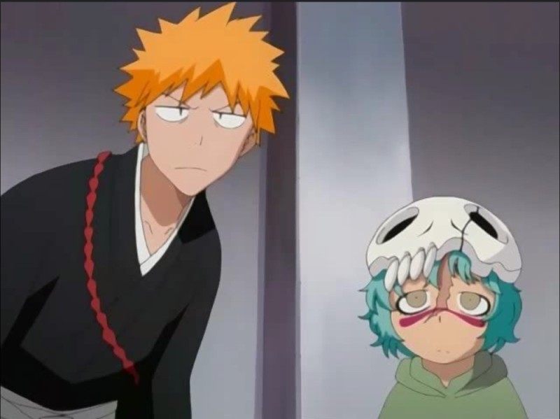 Create meme: Bleach Ichigo and Nell, Ichigo Kurosaki is funny, bleach anime moments