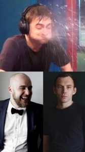 Create meme: male, Daniel Radcliffe spits water