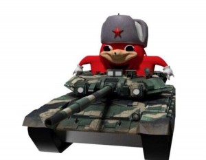 Create meme: knuckles, Uganda knuckles meme on the tank