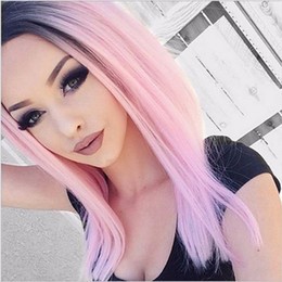 ombre hair black to pink
