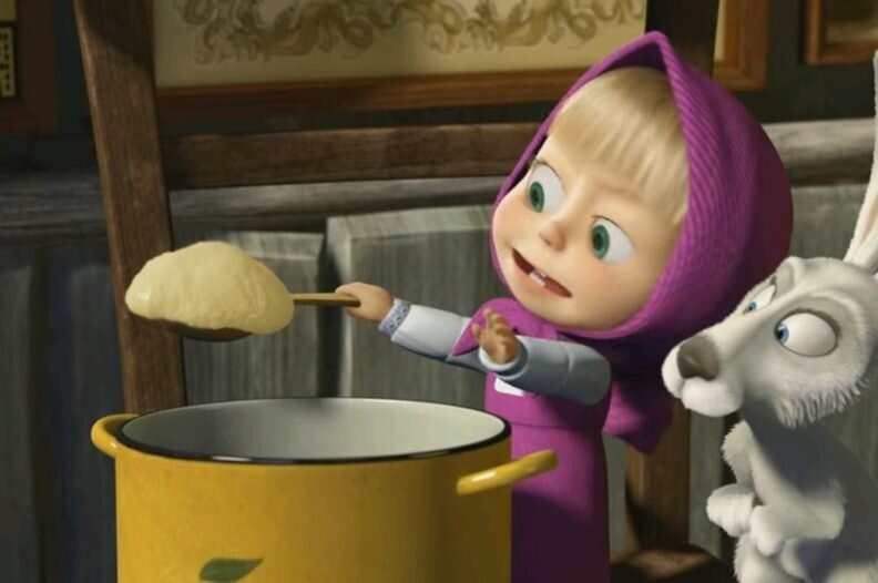 Create meme: Masha porridge, Masha and the bear Masha porridge , Masha and the Bear Masha Porridge episode 17