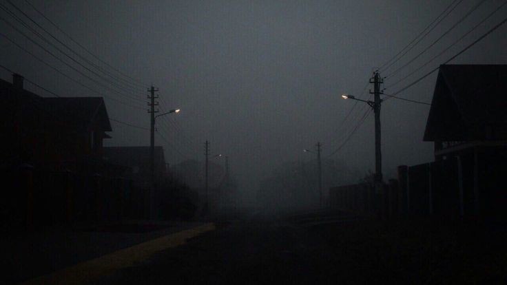 Create meme: thick fog , cloudy sky, the landscape is gloomy