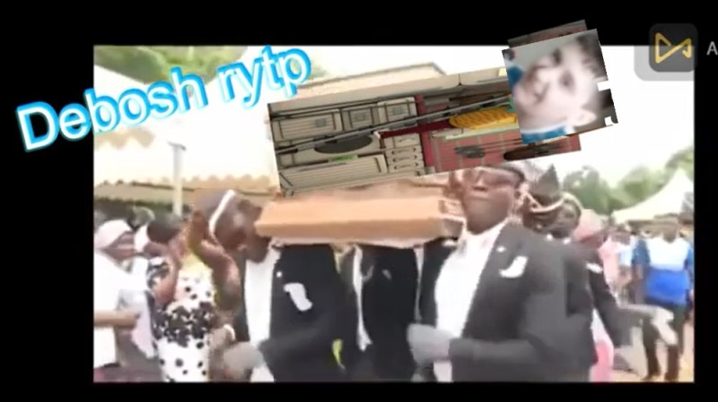 Create meme: meme coffin, blacks dance with the coffin of the original, blacks carry the coffin