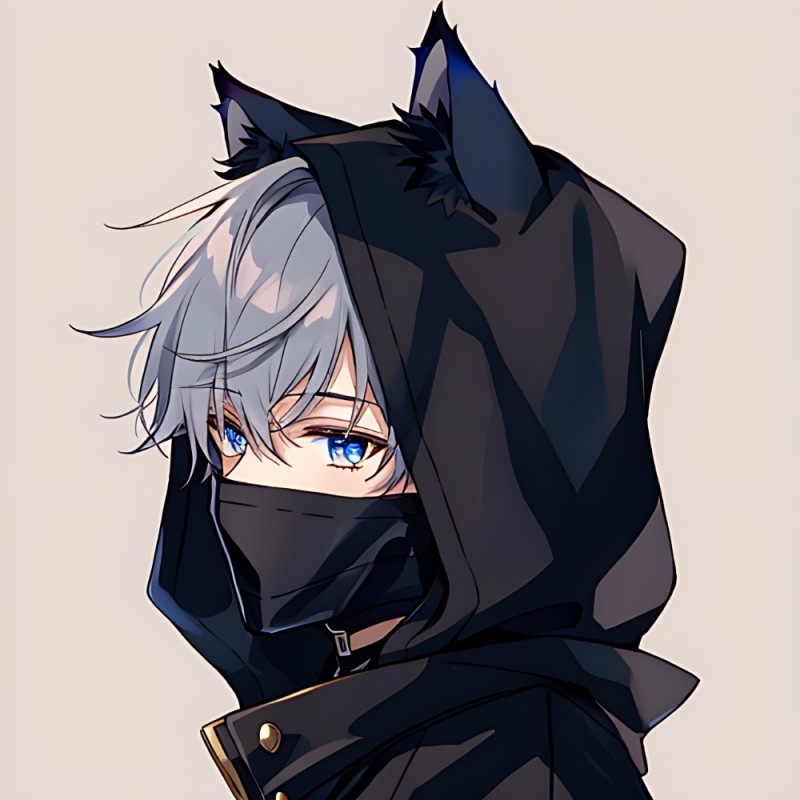 Create meme: anime guy in a cat mask, anime guys with ears, anime cat in the hood