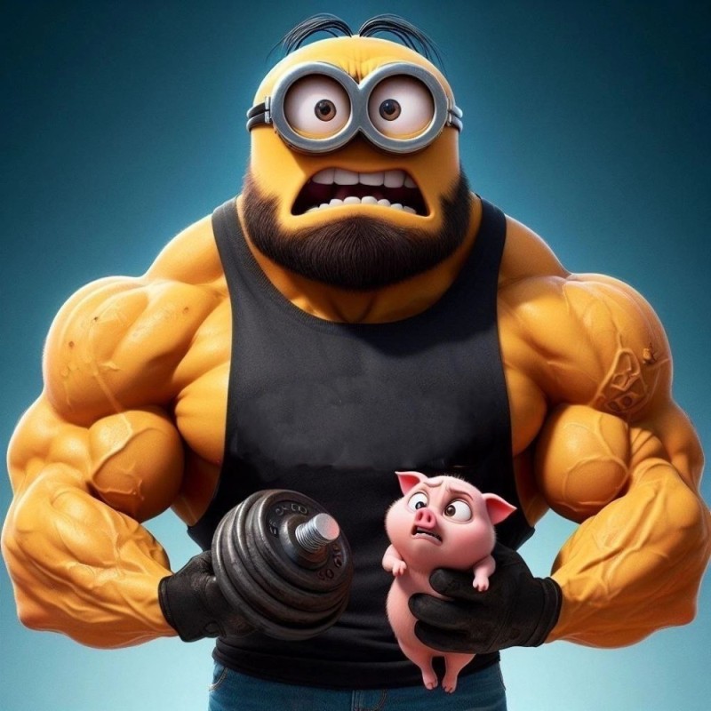 Create meme: minion Jock, pumped up minion, minion Bob 