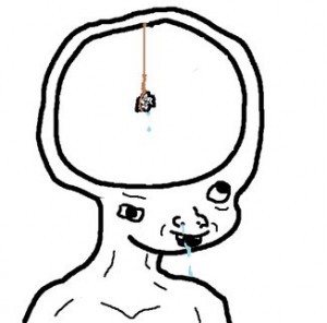 Create meme: brain, empty head meme, meme brain on a string pattern