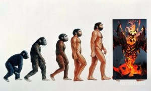 Создать мем: теория эволюции дарвина наоборот, теория эволюции, модель эволюции человека