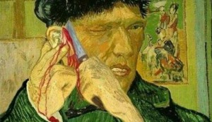 Создать мем: ухо ван гога, ван гог автопортрет с перевязанным ухом 1889, винсент ван гог ухо