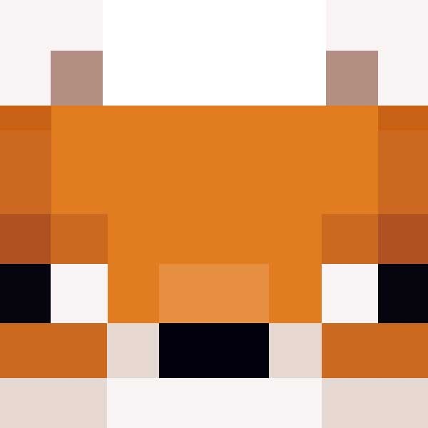 Create meme: the face of a fox from minecraft, fox from minecraft, the muzzle of a fox from minecraft