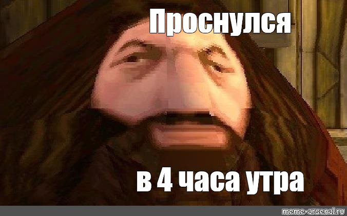 Человек в 4 утра. Проснулся Мем. Хагрид зря я вам это сказал. Зачем я это сказал Хагрид. Вода Мем Хагрид.