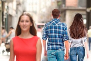 Create meme: girl, meme guy turns to the girl original, people