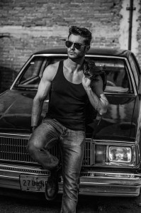 Create meme: photoshoot with the car, Charlie Weber, mens photo shoot with the car