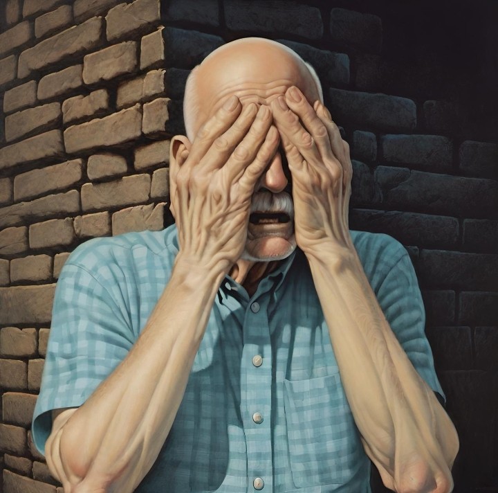 Create meme: people, jantina peperkamp, the man covers his eyes with his hands