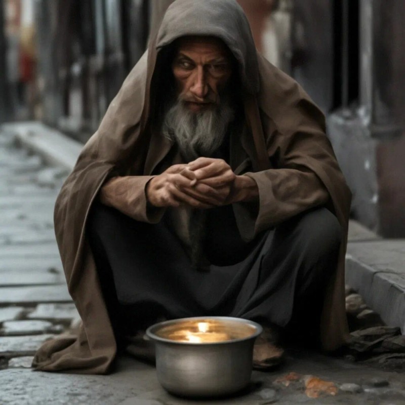 Create meme: people , homeless , monk