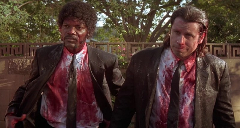 Create meme: pulp fiction Vincent and Jules, Samuel l Jackson pulp fiction, Travolta pulp fiction