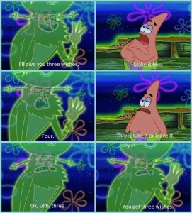 Создать мем: Патрик Стар, three take it or leave it, patrick take it or leave it