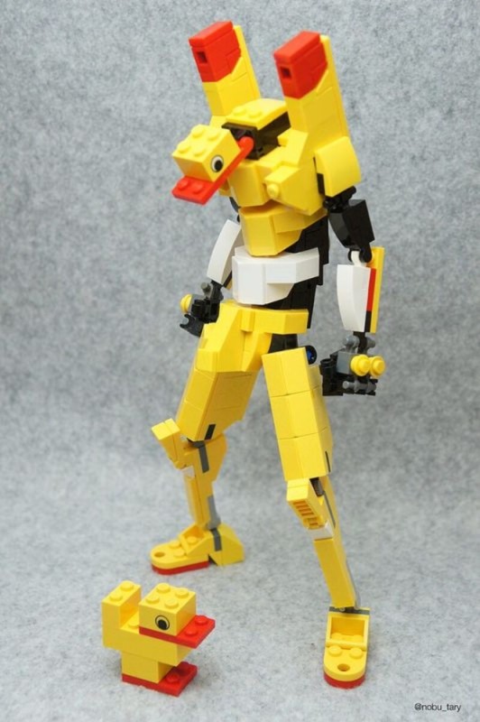 Create meme: lego robot, lego duck robot, lego duck evangelion