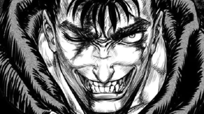 Create meme: berserker black and white, anime berserk gats, gats is furious